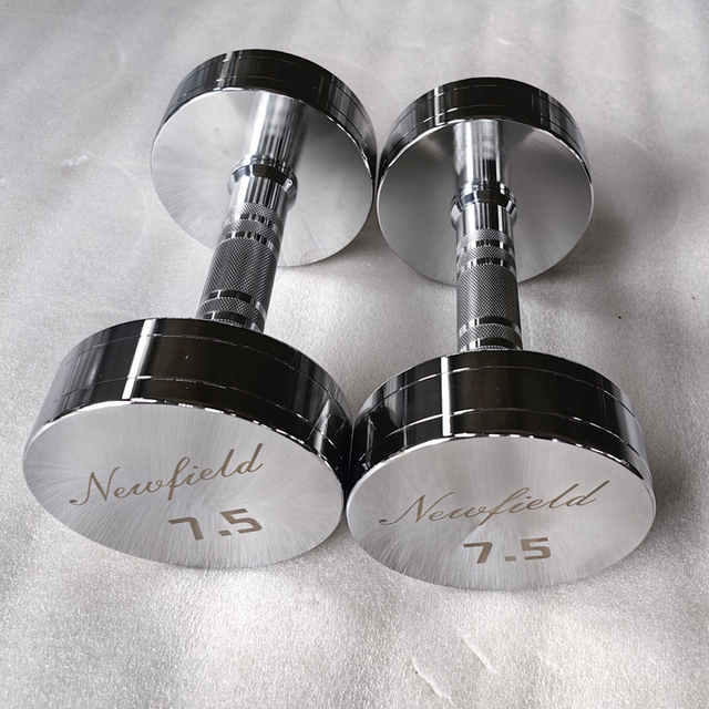 Round Chromed Steel Dumbbell