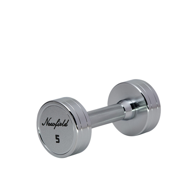 Round Chrome Dumbbell with Laser Engrave Logo
