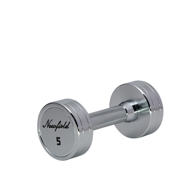 Round Chrome Dumbbell with Laser Engrave Logo