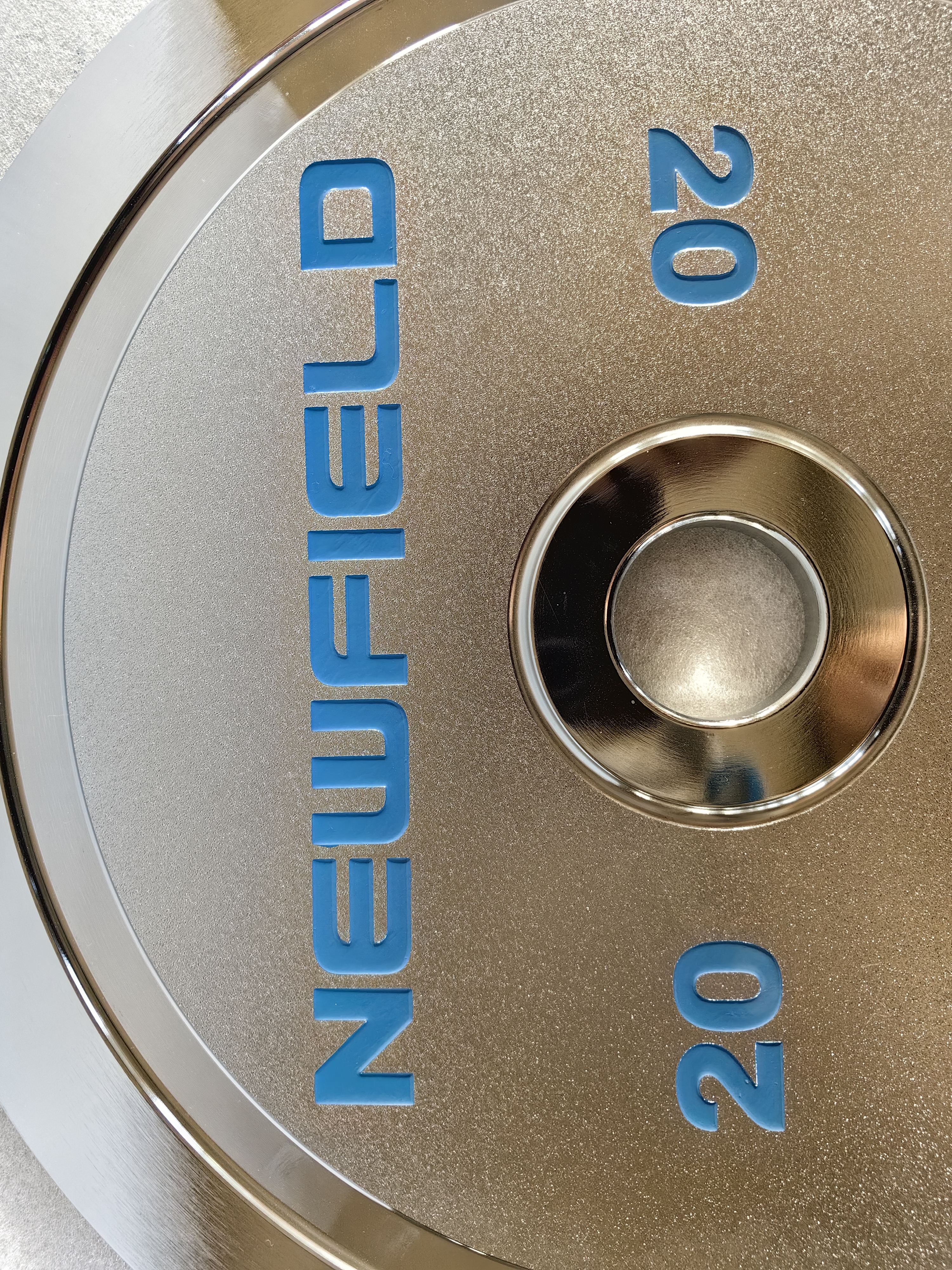 Chromed Steel Calibrated Weight Plate with Debossed Logo （Frosted Surface）