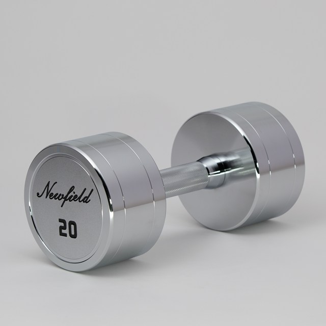 Round Chromed Steel Dumbbell with Frosted Surface