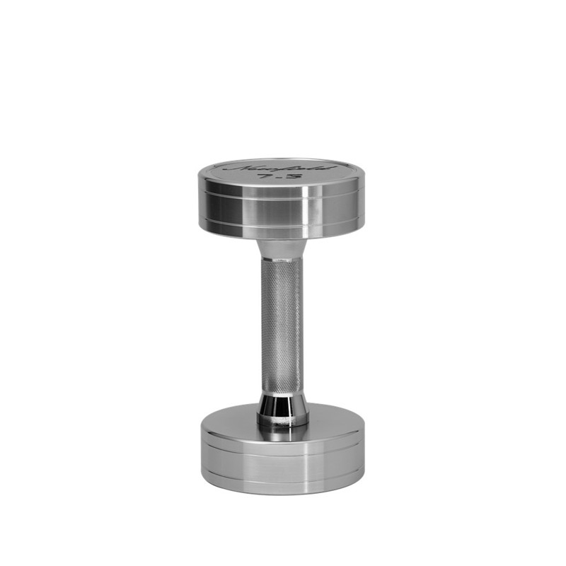 Round Chrome Dumbbell with Laser Engrave Logo