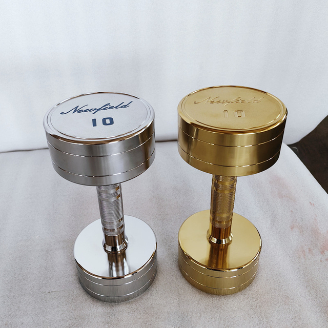 Titanium Chromed Round Steel Dumbbell with Frosted Surface